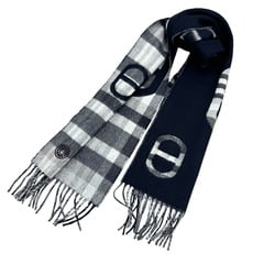 Hermes Scarf Tartan Maillon Chaine d'Ancre Check Cashmere HERMES Men's Women's Unisex Black