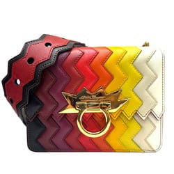 Salvatore Ferragamo Gancini Shoulder Bag Leather Multicolor Sara Battaglia DH-21 G560