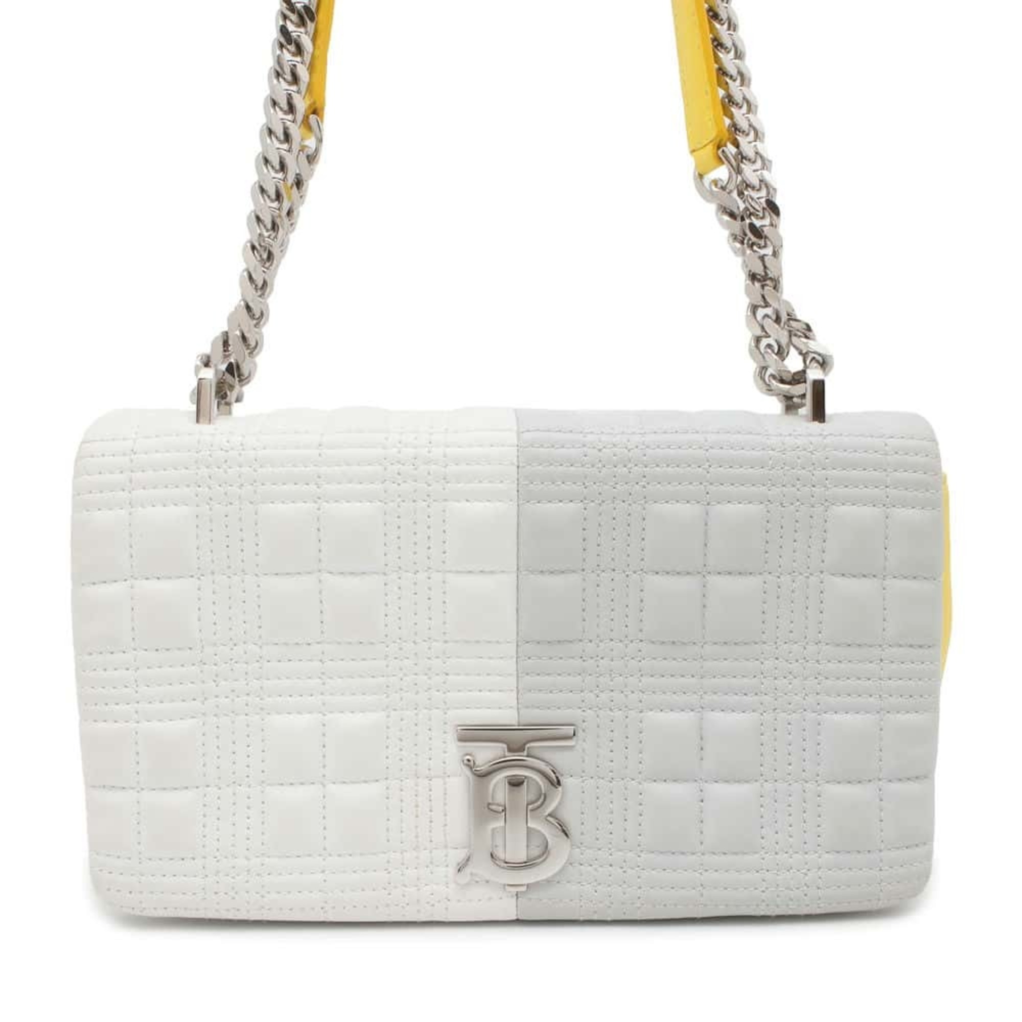 Burberry Chain Shoulder Bag Lola Leather BURBERY White