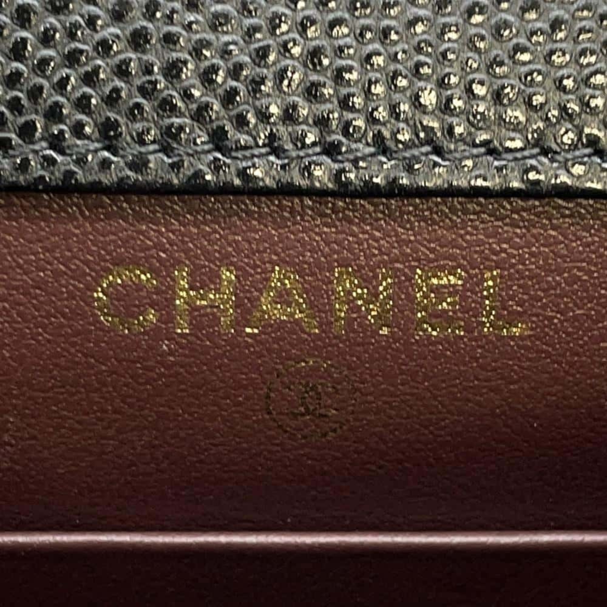 Chanel Chain Phone Pouch Matelasse Coco Mark Caviar Skin CHANEL Bag Black