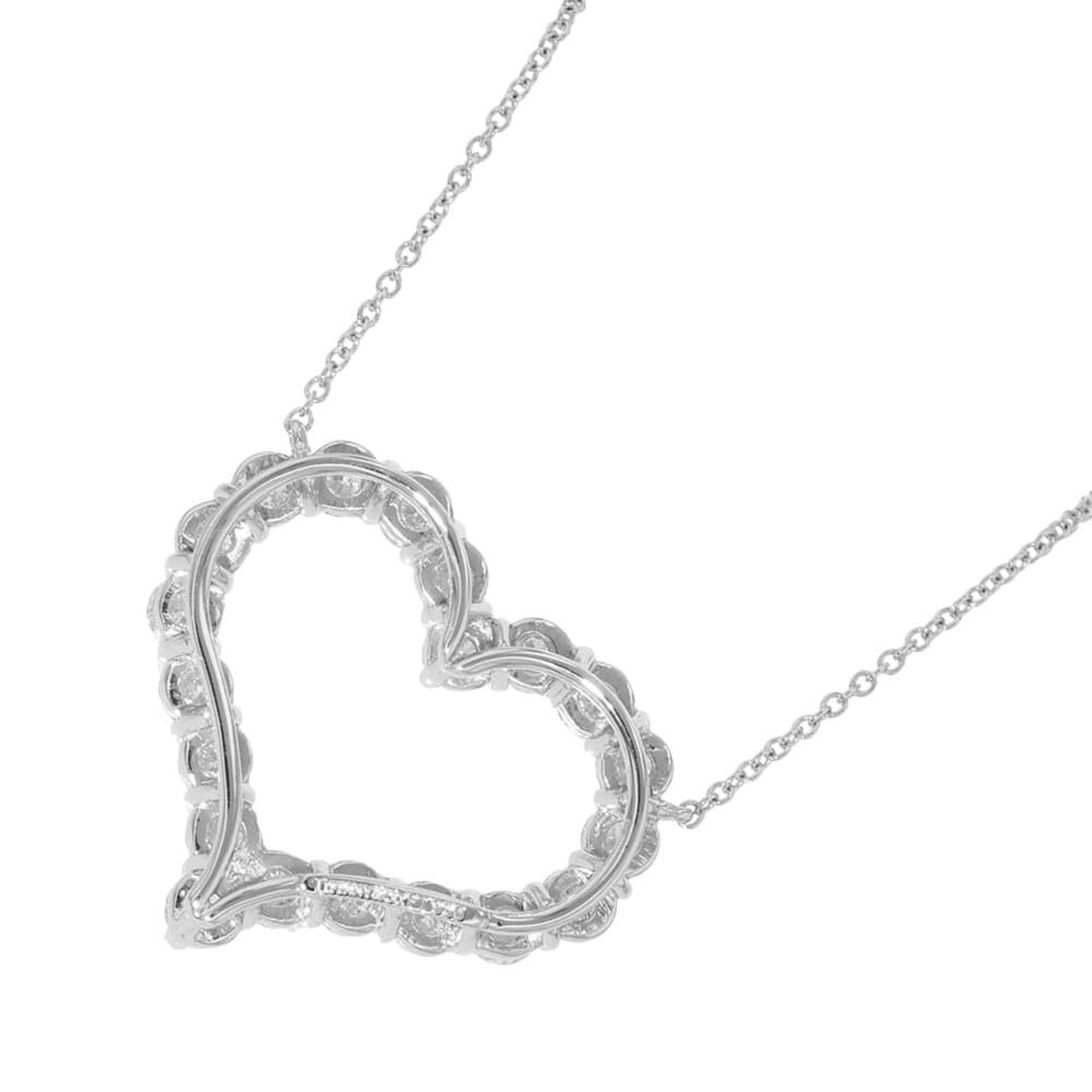 Tiffany Necklace Sentimental Heart Pendant Large Diamond 20P Total 1.96ct Pt950 Platinum 60007575