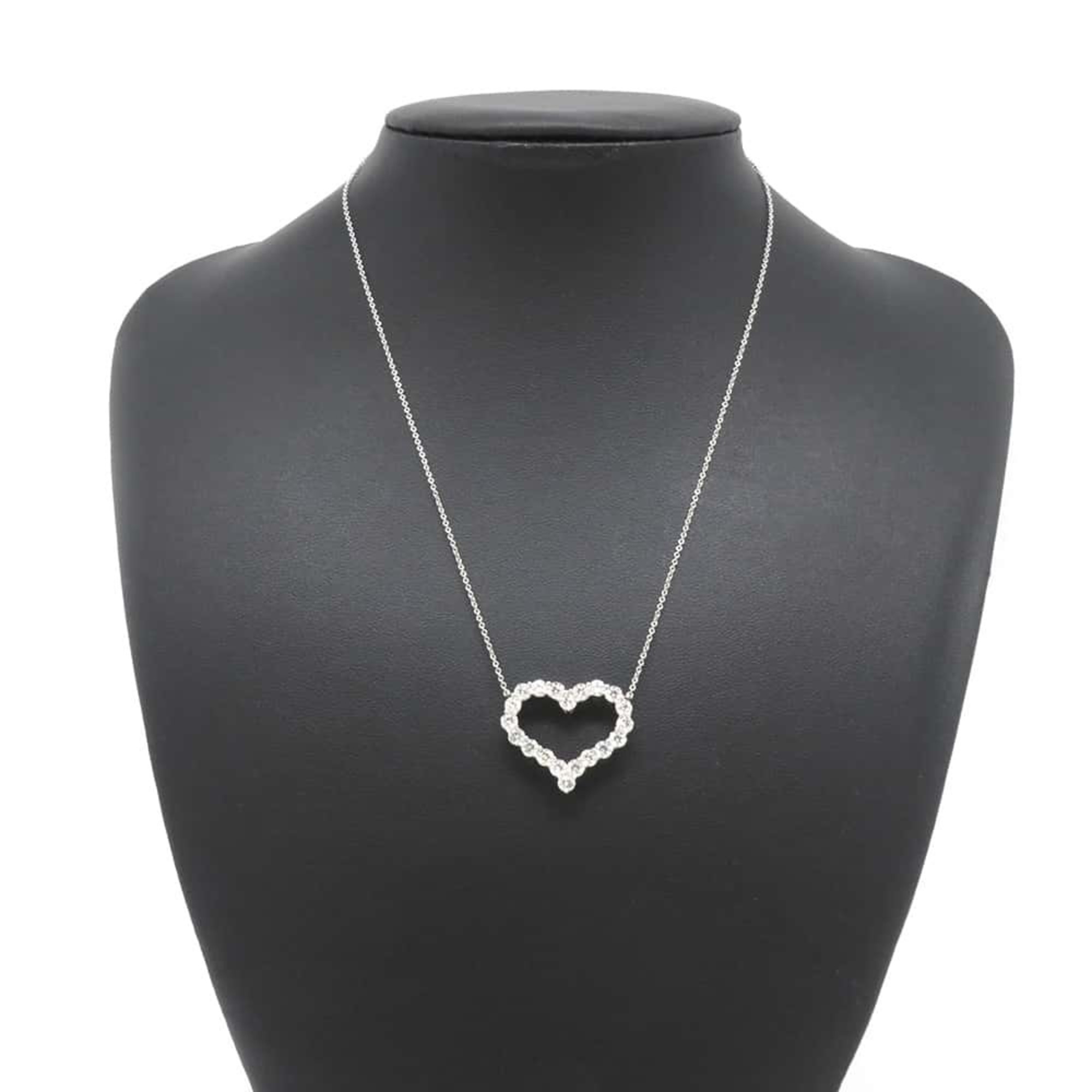 Tiffany Necklace Sentimental Heart Pendant Large Diamond 20P Total 1.96ct Pt950 Platinum 60007575