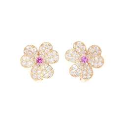 Van Cleef & Arpels Frivole Small Diamond Earrings, Pink Sapphire, K18PG Gold VCARP6L500