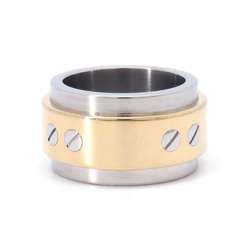 Cartier Ring Santos 100 SS Stainless Steel K18YG Size 49 B4055949