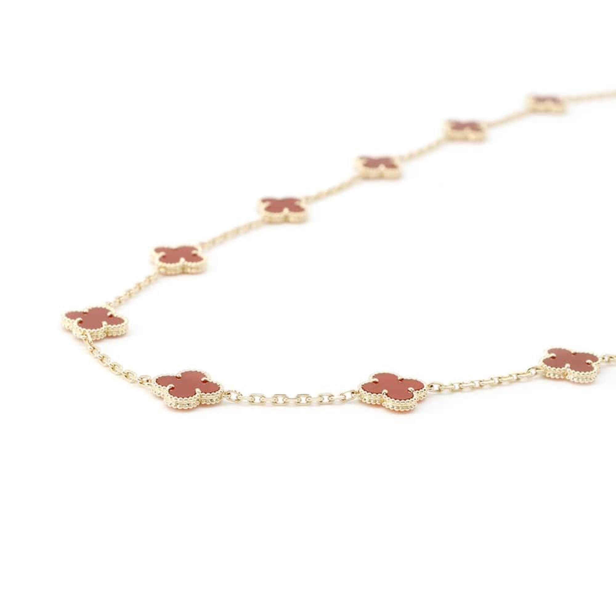 Van Cleef & Arpels Necklace Alhambra Long 20 Motifs Carnelian K18YG VCARD39800