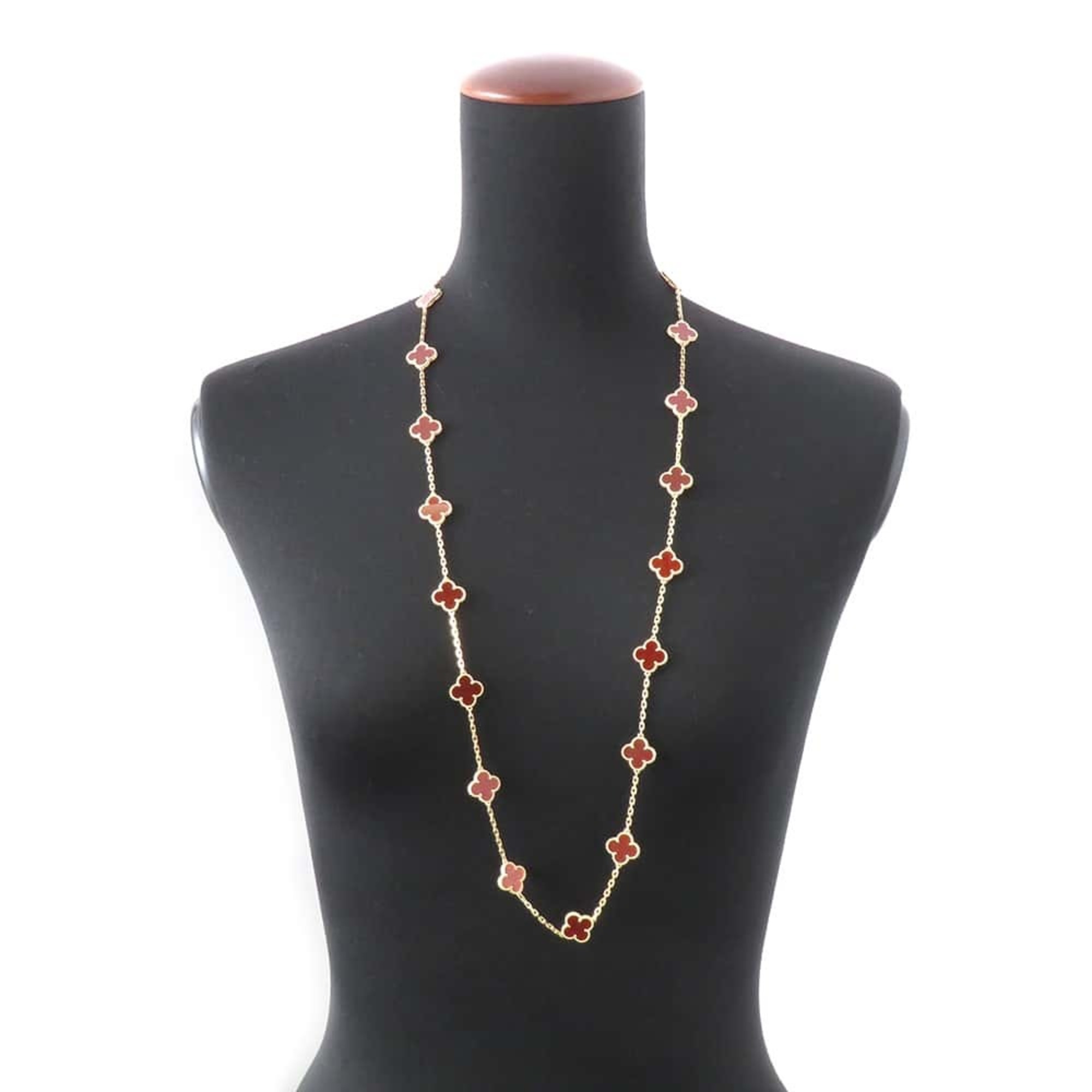 Van Cleef & Arpels Necklace Alhambra Long 20 Motifs Carnelian K18YG VCARD39800