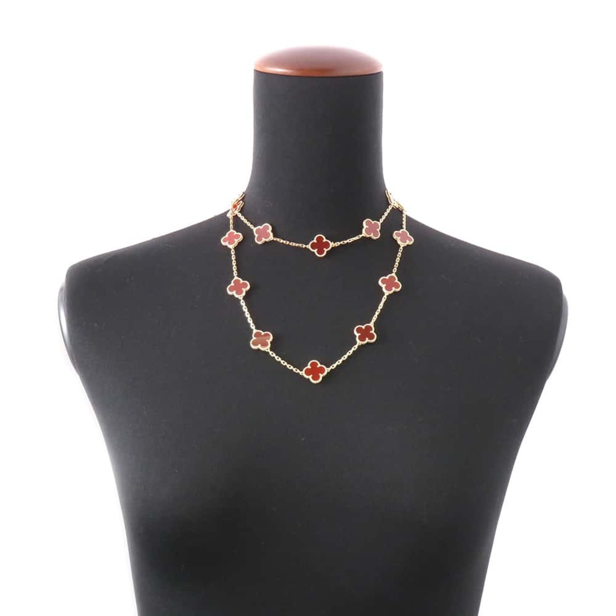 Van Cleef & Arpels Necklace Alhambra Long 20 Motifs Carnelian K18YG VCARD39800