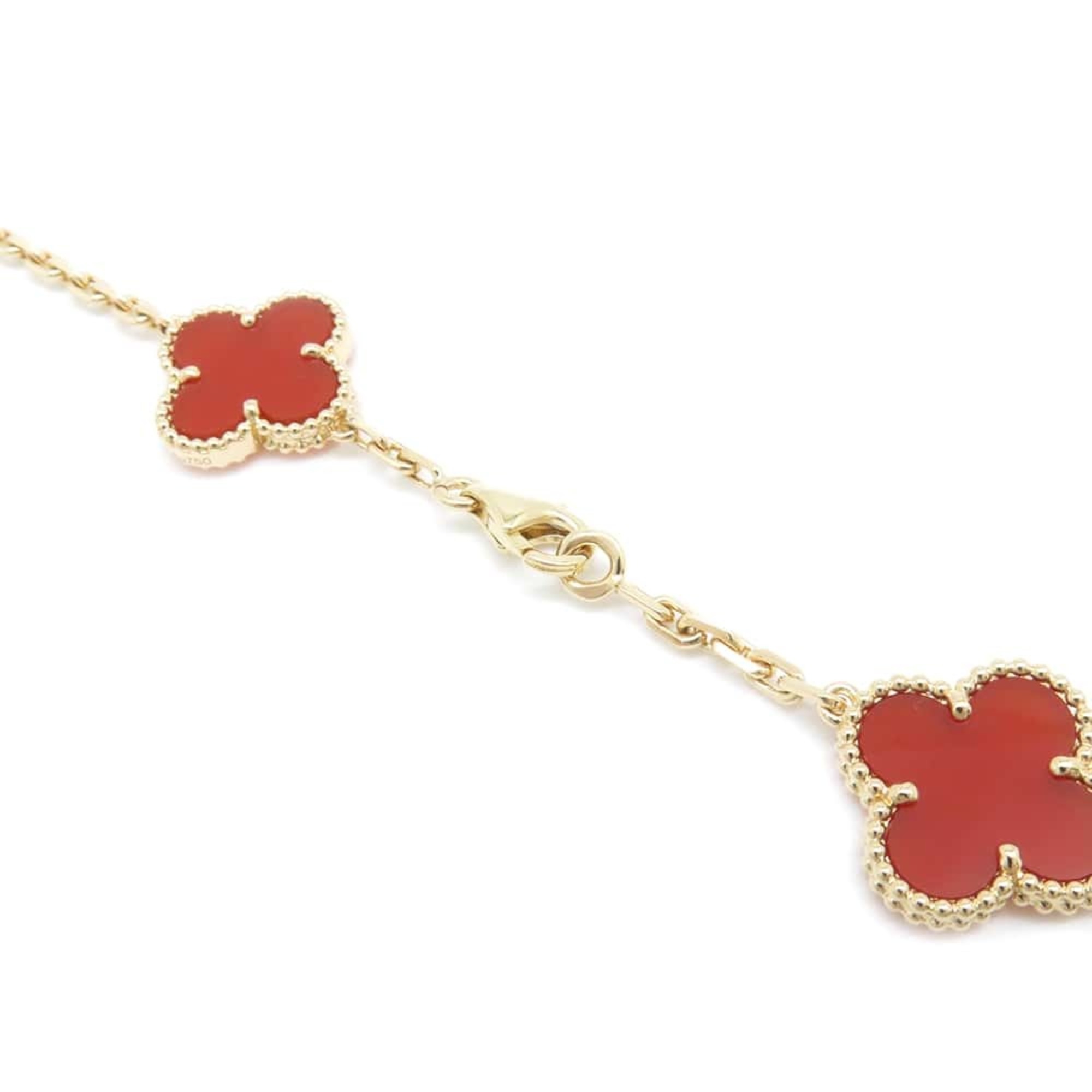 Van Cleef & Arpels Necklace Alhambra Long 20 Motifs Carnelian K18YG VCARD39800