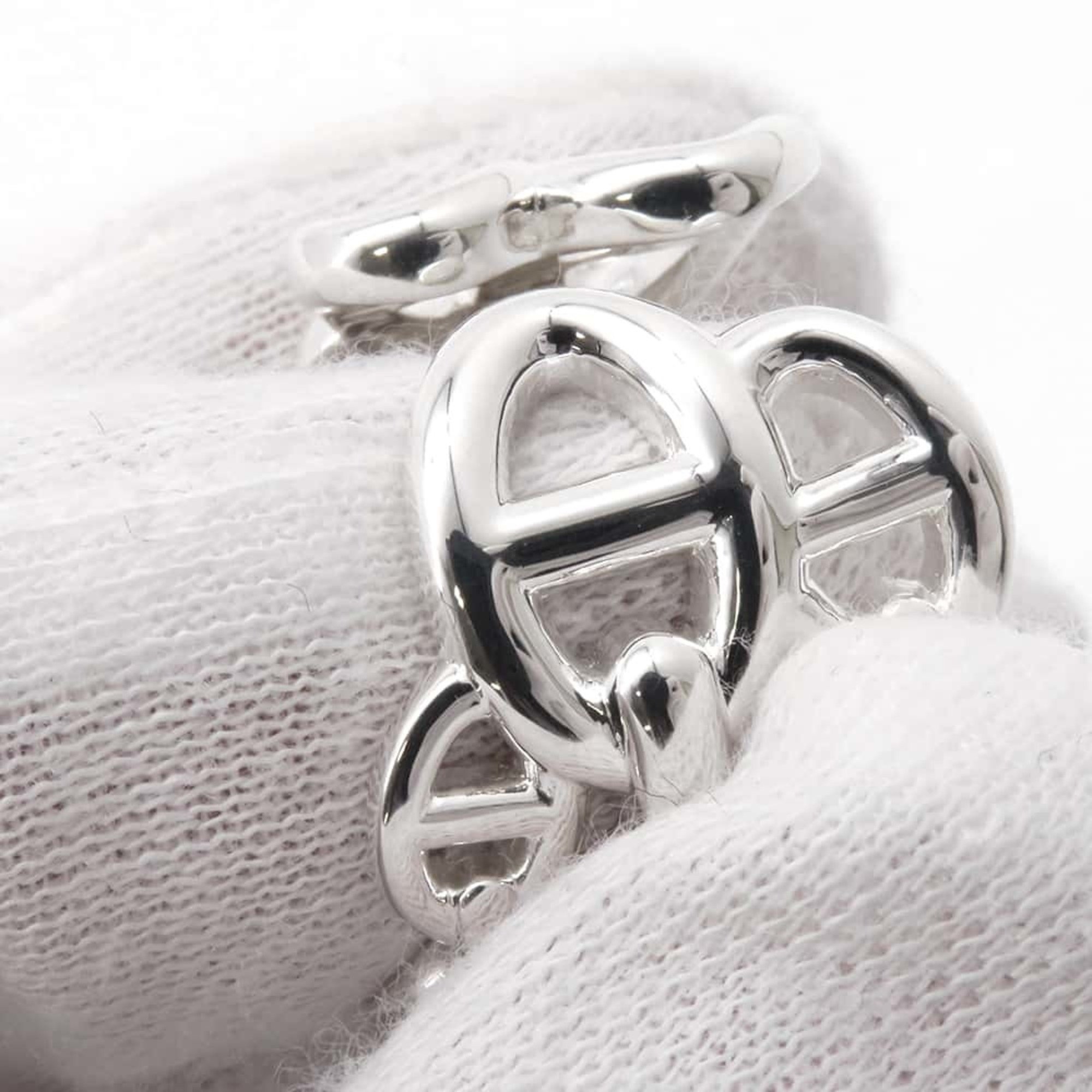 Hermes Ring Chaine d'Ancre Enchainee GM SV925 Silver Size 51 HERMES