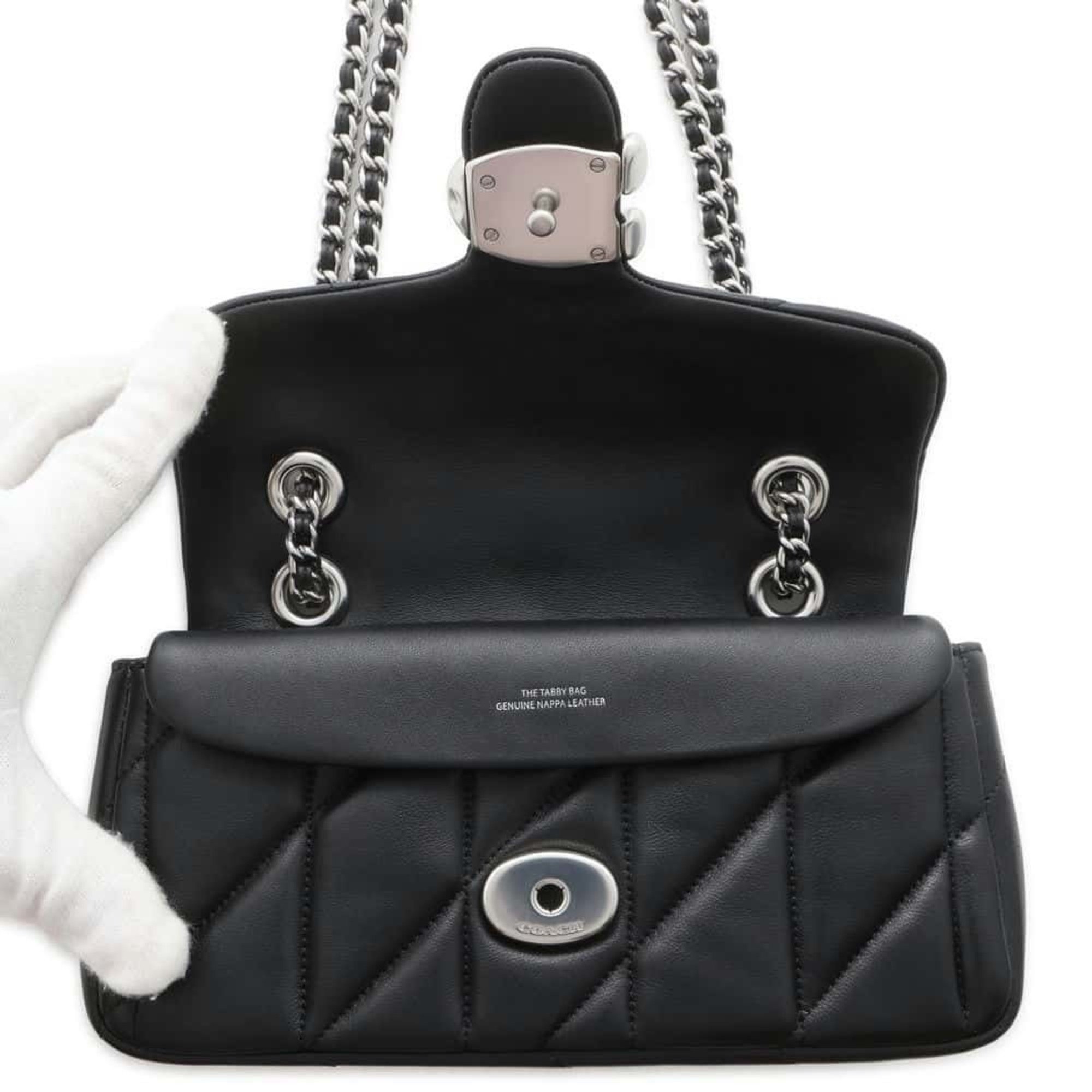 Coach Chain Shoulder Bag Tabby Quilted 20 CP149 COACH Black