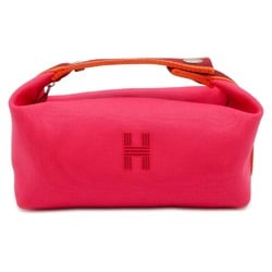 Hermes Pouch Bride A Black PM Hibiscus Canvas HERMES Bag