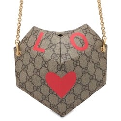 Gucci Chain Shoulder Bag GG Supreme LOVE Heart Small 678131 GUCCI