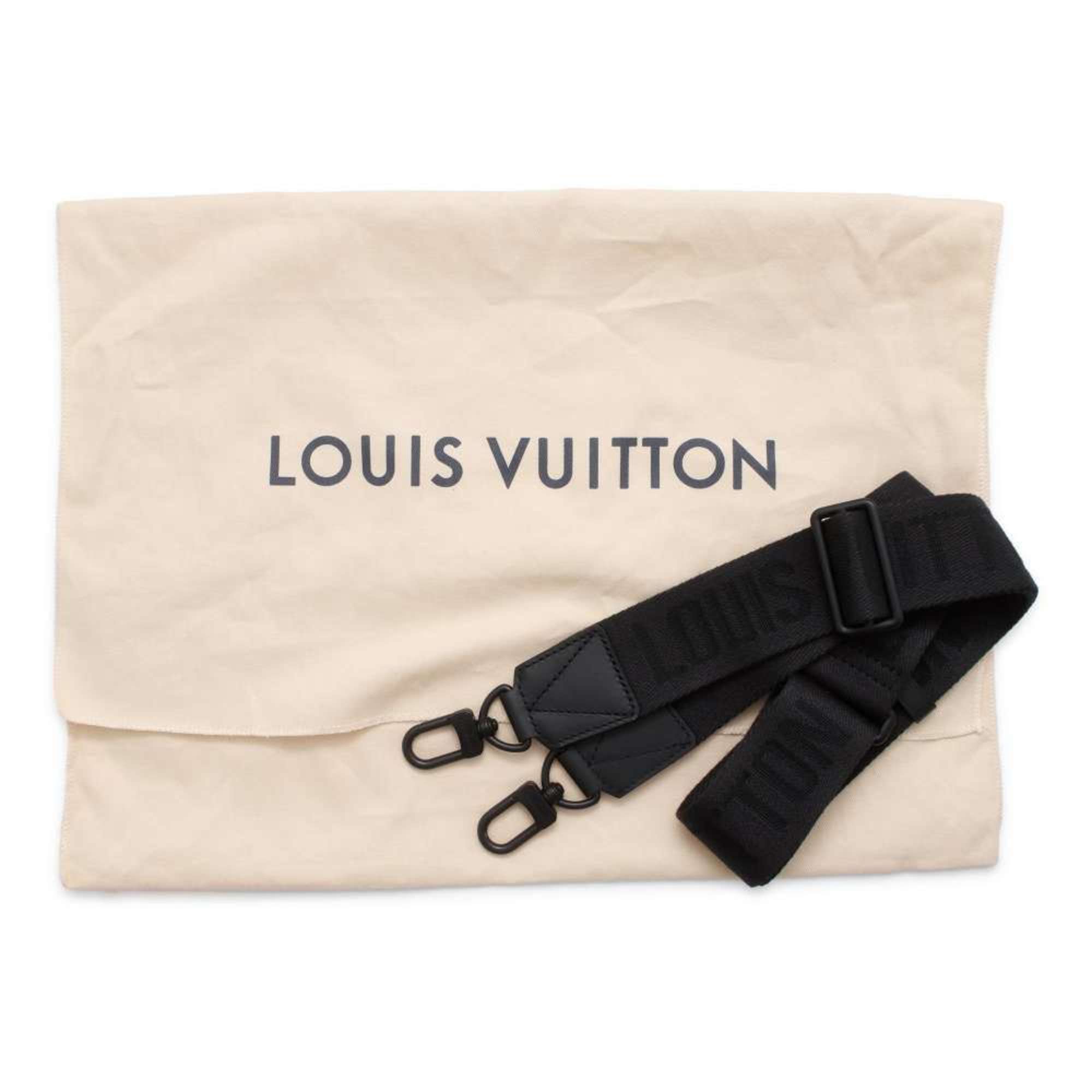 Louis Vuitton Shoulder Bag Grained Calf Leather Aerogram City Keepall M59255 LOUIS VUITTON Black