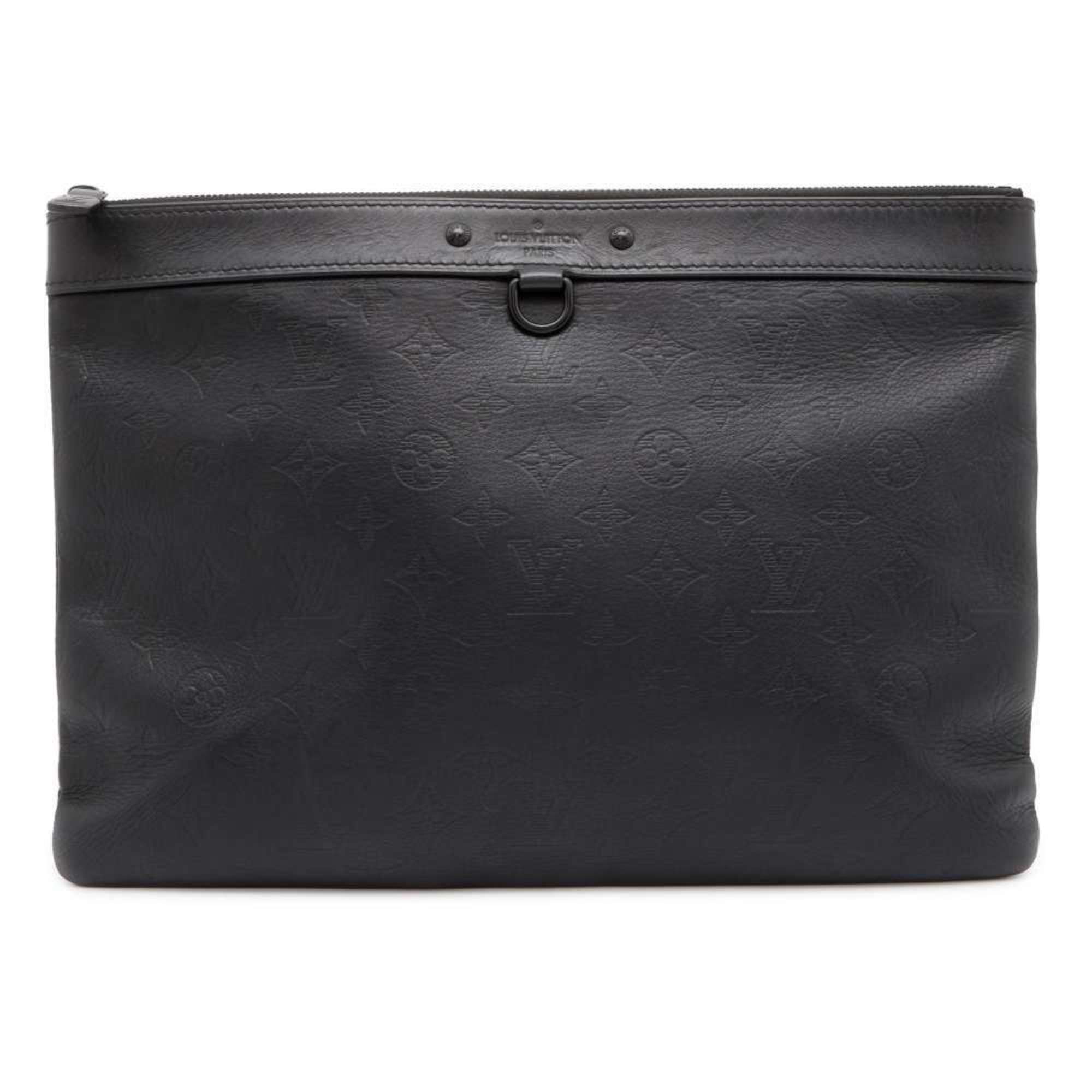 Louis Vuitton Clutch Bag Monogram Shadow Pochette Apollo M62903 LOUIS VUITTON Men's Black