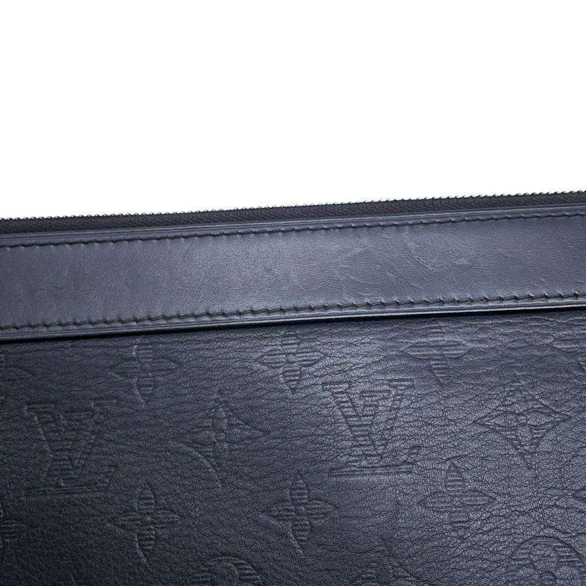 Louis Vuitton Clutch Bag Monogram Shadow Pochette Apollo M62903 LOUIS VUITTON Men's Black