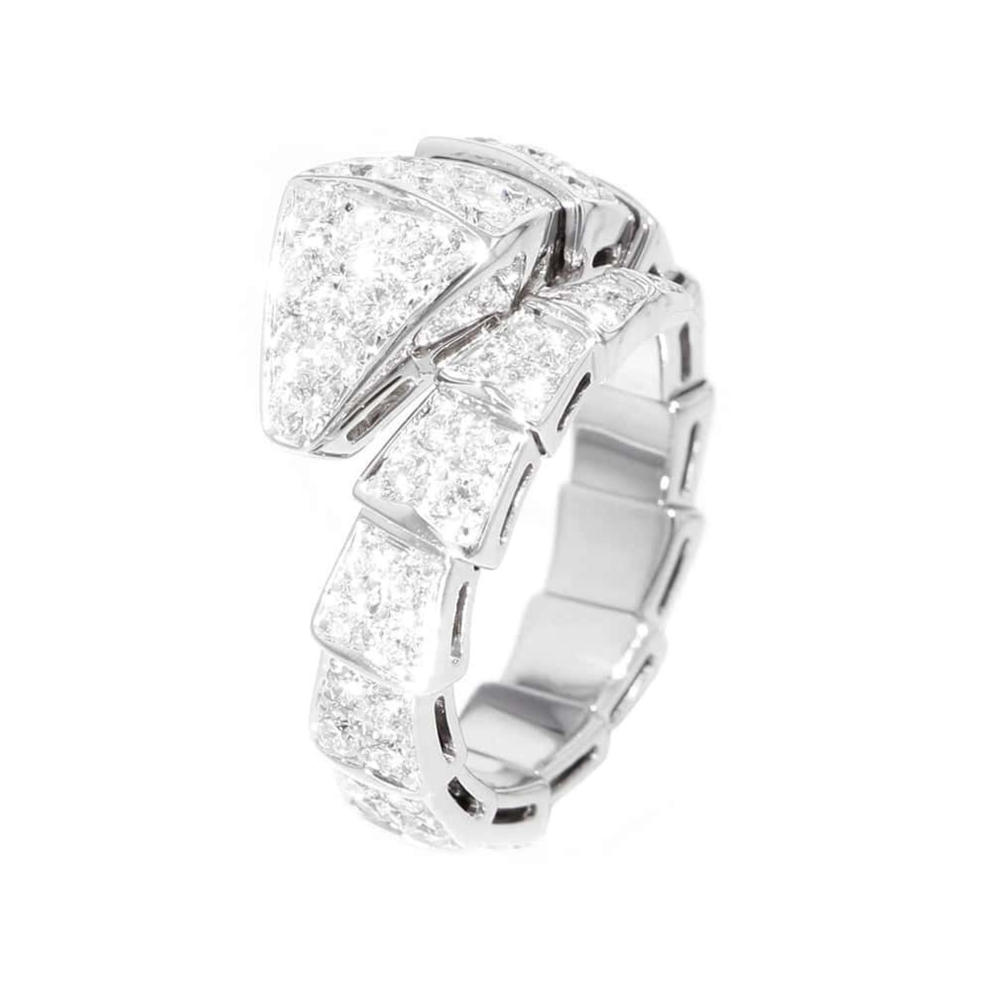 Bvlgari Ring Serpenti Viper Diamond 1.58ct K18WG White Gold Size S 345209