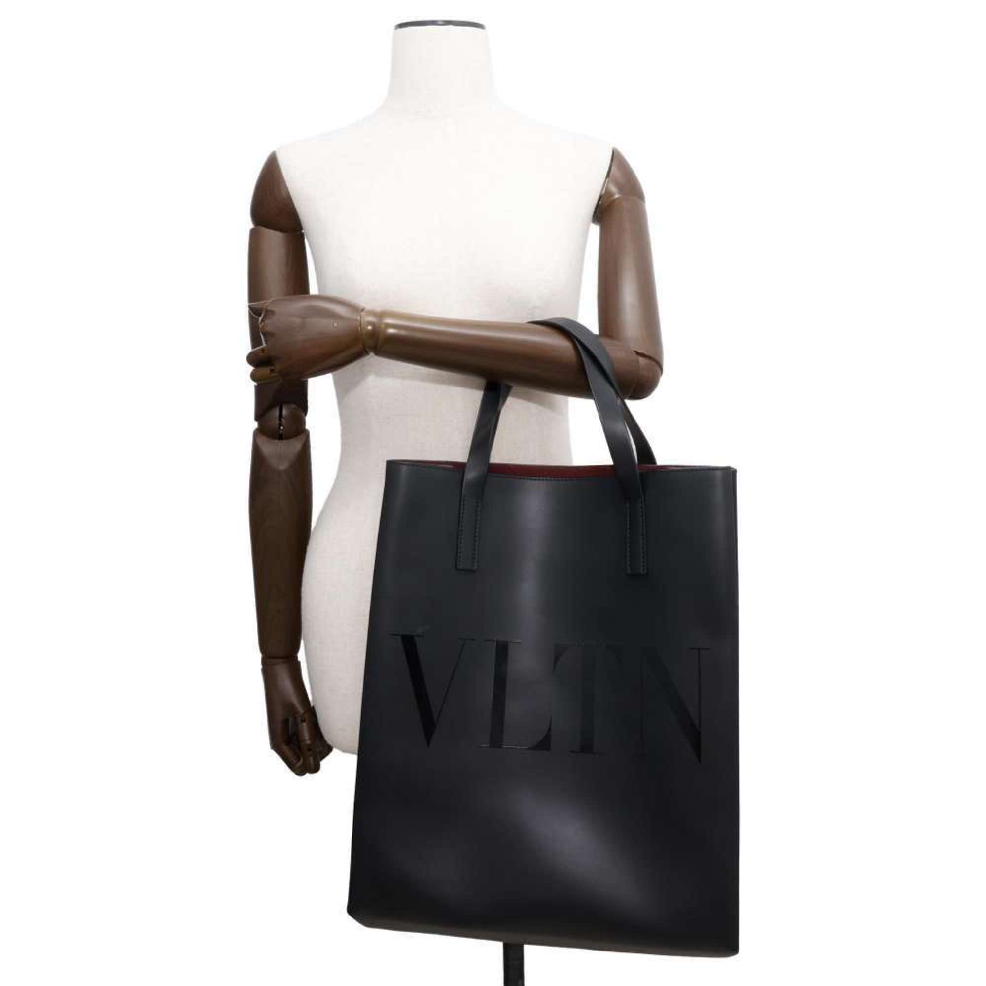 Valentino Garavani Tote Bag VLTN Leather VALENTINO Black