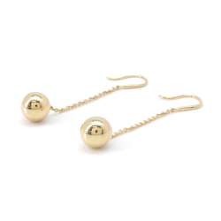 Tiffany Earrings Hardware Drop Long Ball Single K18YG Yellow Gold Tiffany&Co.