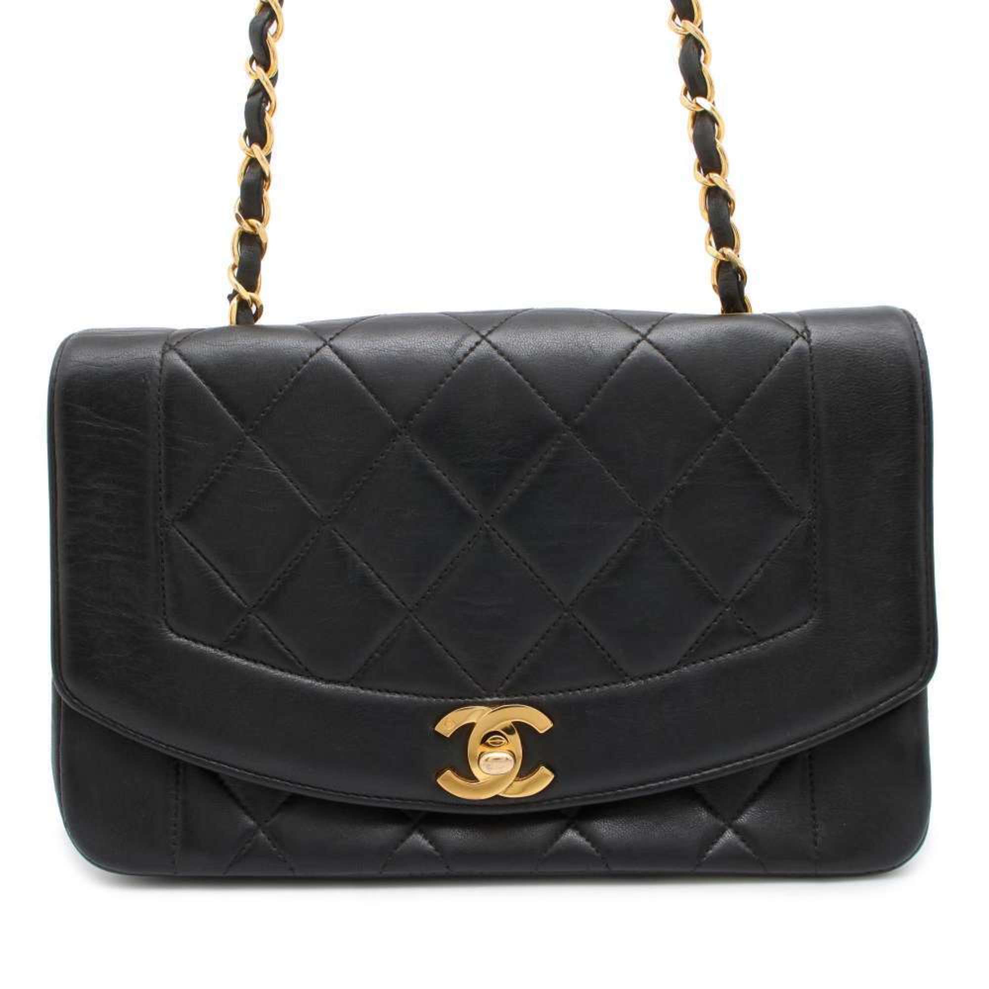 Chanel Chain Shoulder Bag Matelasse 22 Coco Mark Diana Lambskin A01164 CHANEL Black