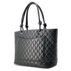 CHANEL Tote Bag Cambon Line Large Coco Mark Leather Patent A25169 Black