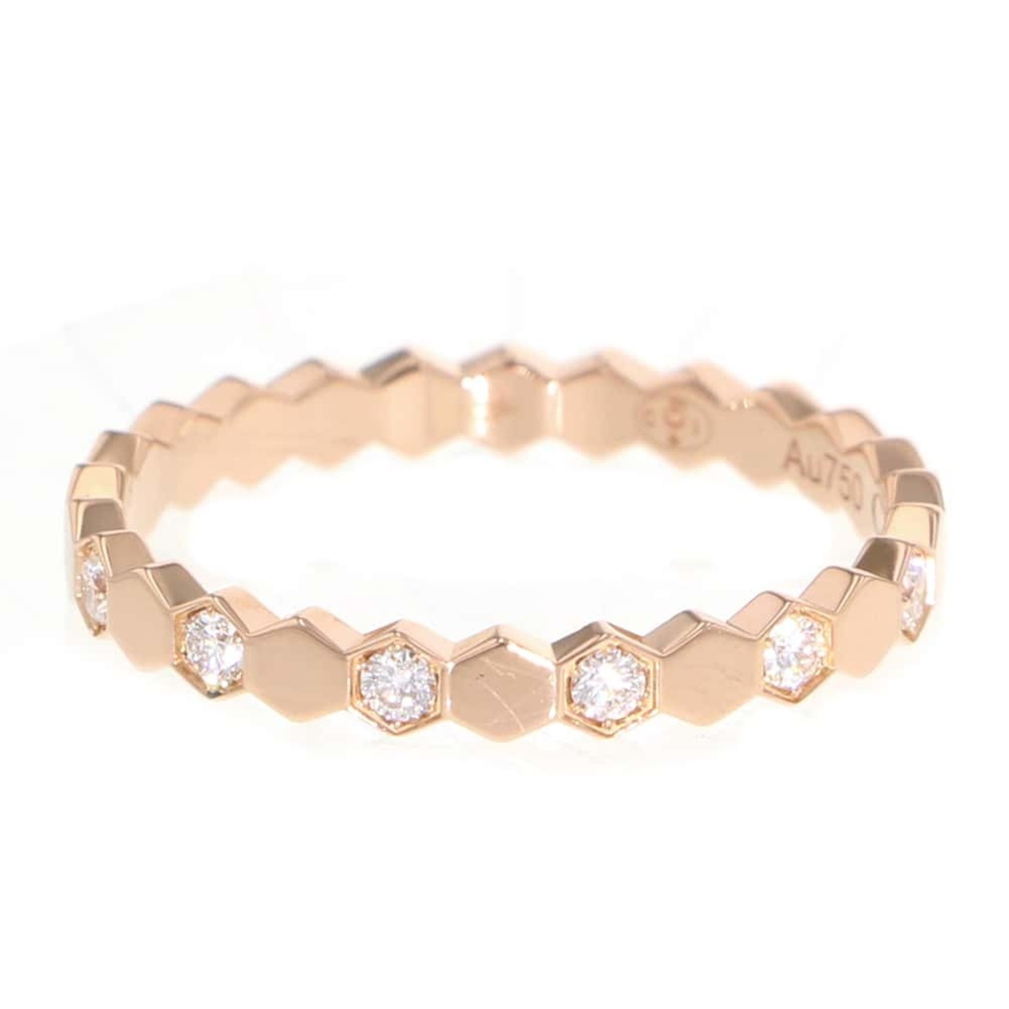 Chaumet Ring Be My Love Collection Honeycomb Diamond 13P K18PG Pink Gold Size 50