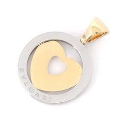 BVLGARI Pendant Top Tondo Heart Motif SS Stainless Steel K18YG Necklace