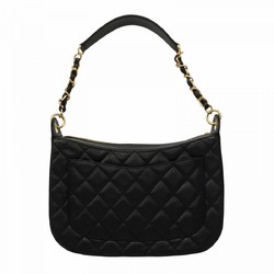 Chanel Shoulder Bag Matelasse Caviar Skin Black Champagne Ladies