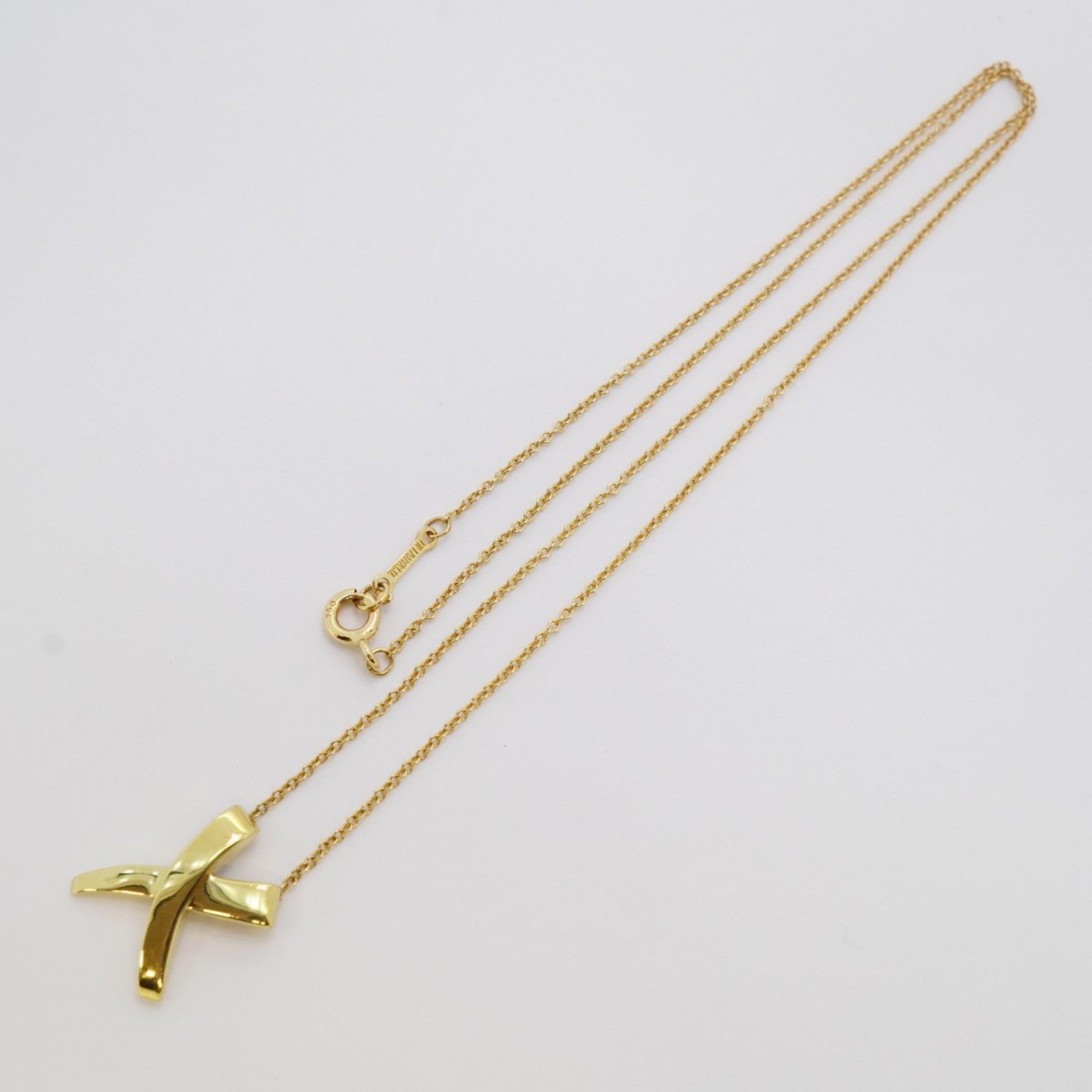 Tiffany Necklace Kiss K18YG Yellow Gold Ladies