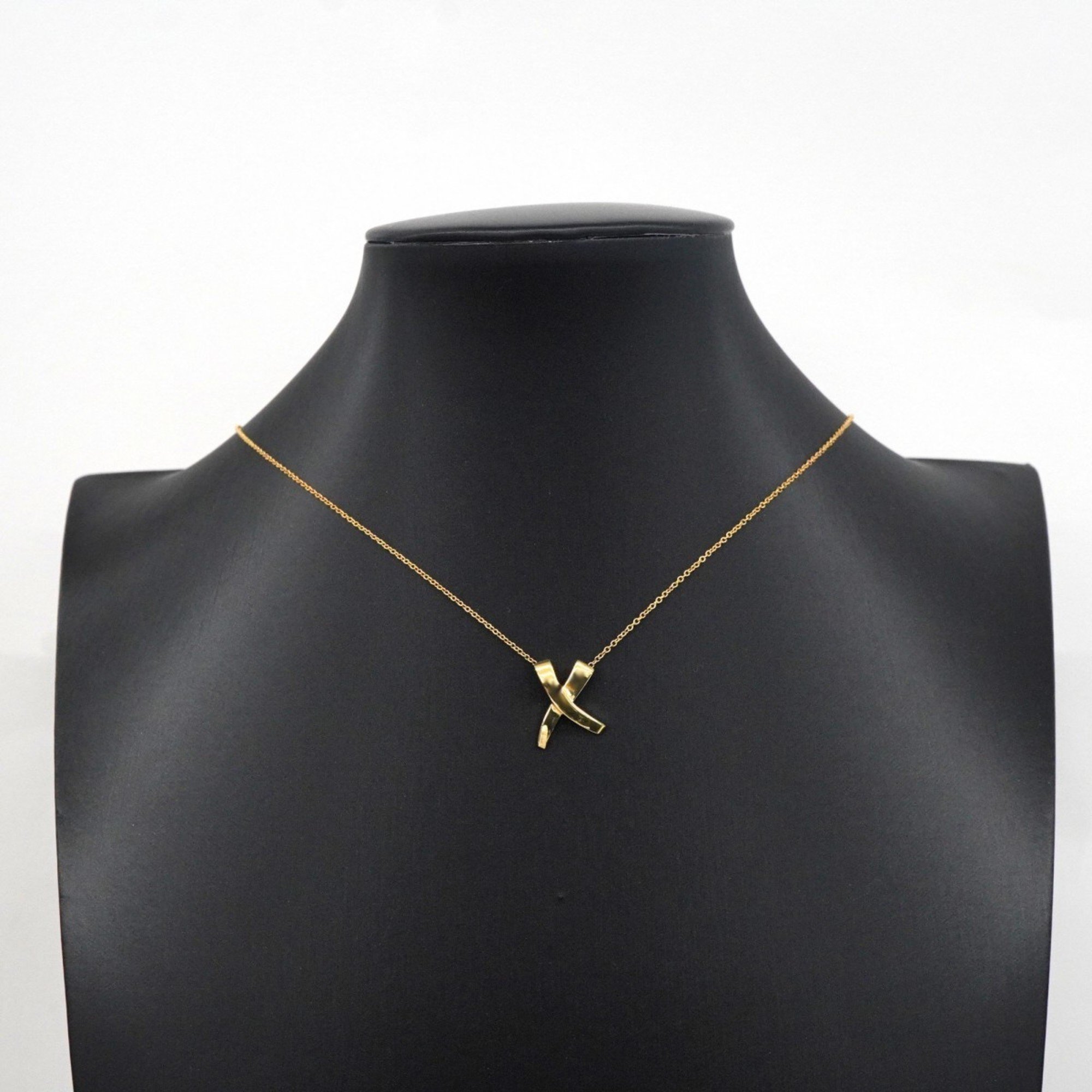 Tiffany Necklace Kiss K18YG Yellow Gold Ladies