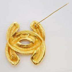 Chanel Brooch Coco Mark Matelasse GP Plated Gold Ladies