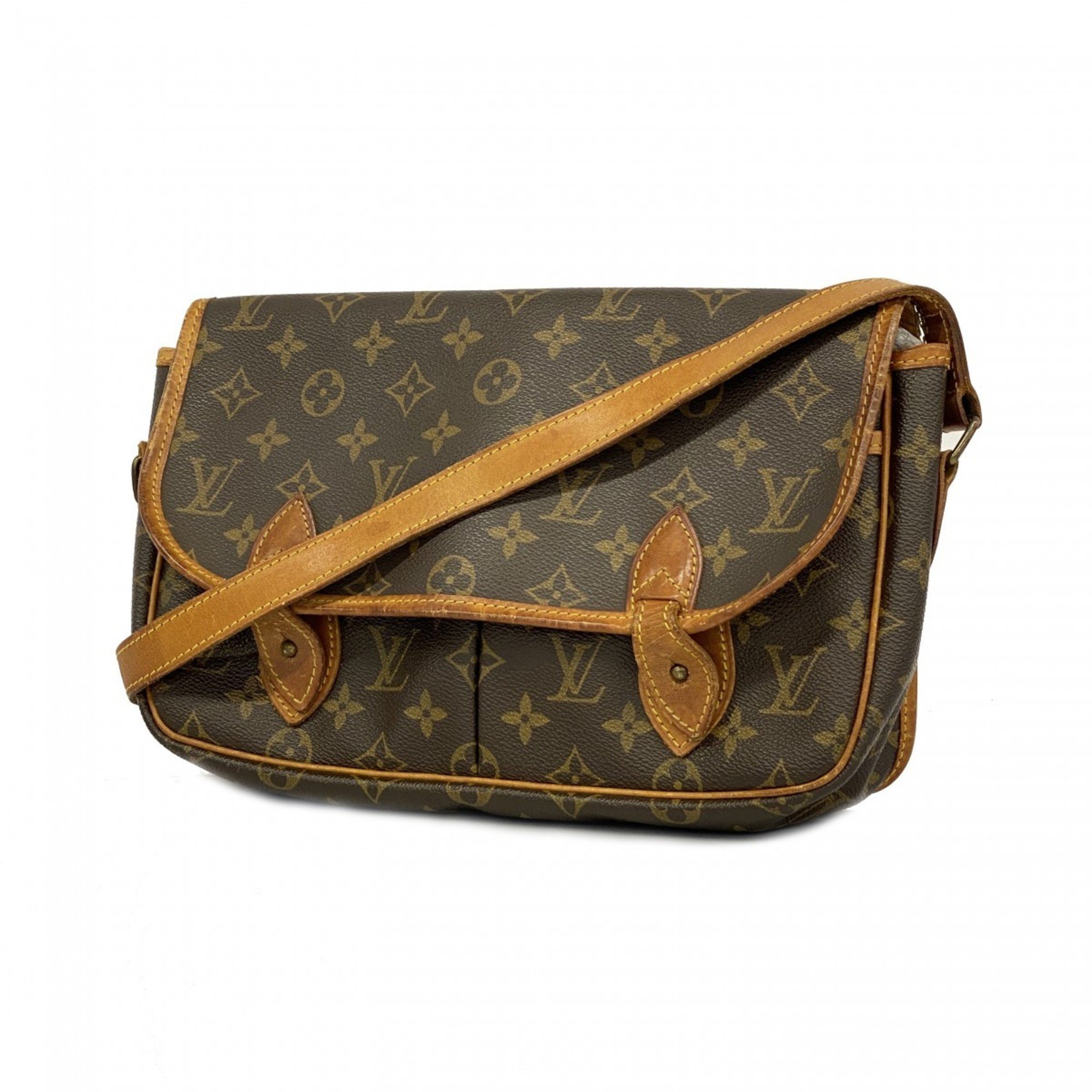 Louis Vuitton Shoulder Bag Monogram Gibessier MM M42247 Brown Women's