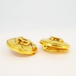 Chanel Earrings Coco Mark Matelasse Circle GP Plated Gold Ladies