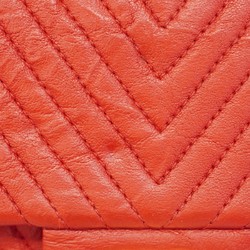 Chanel Shoulder Bag V Stitch Leather Red Women's