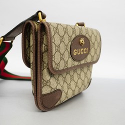 Gucci Shoulder Bag GG Supreme 501050 Leather Brown Green Red Women's