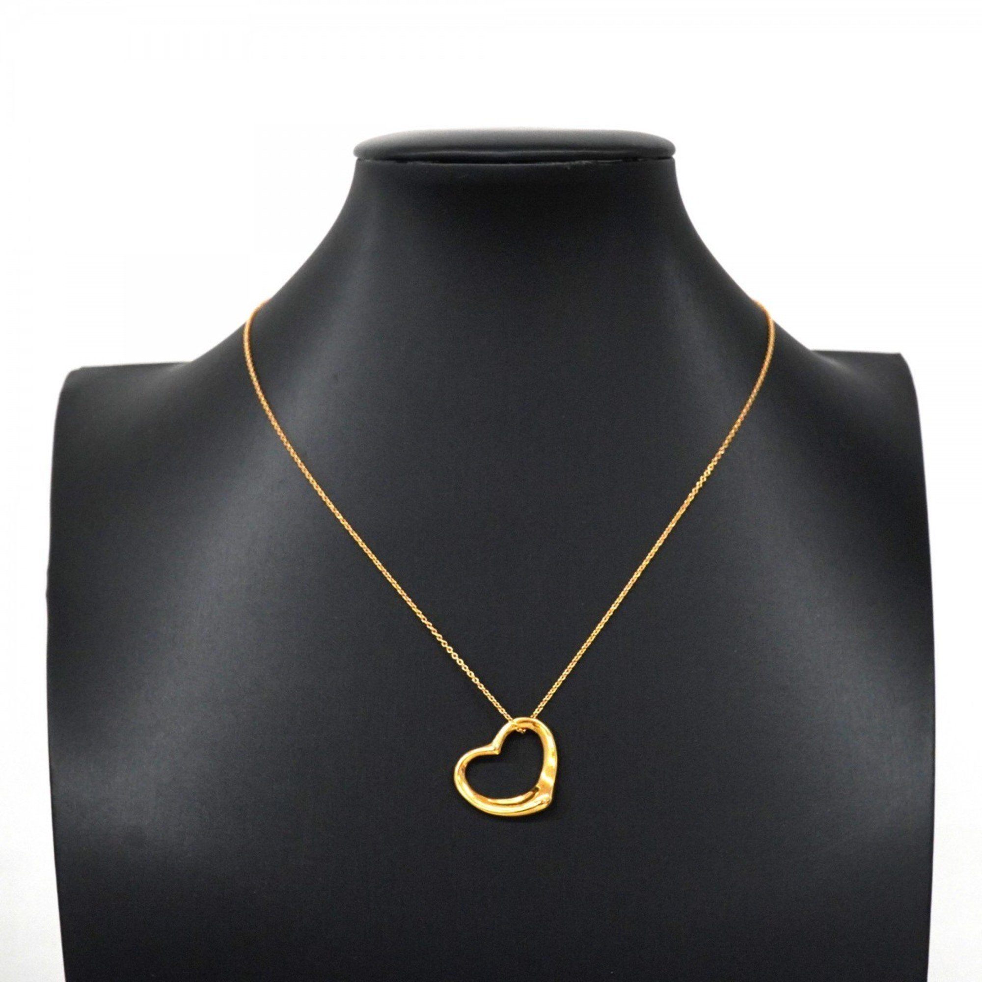 Tiffany Necklace Heart K18YG Yellow Gold Ladies