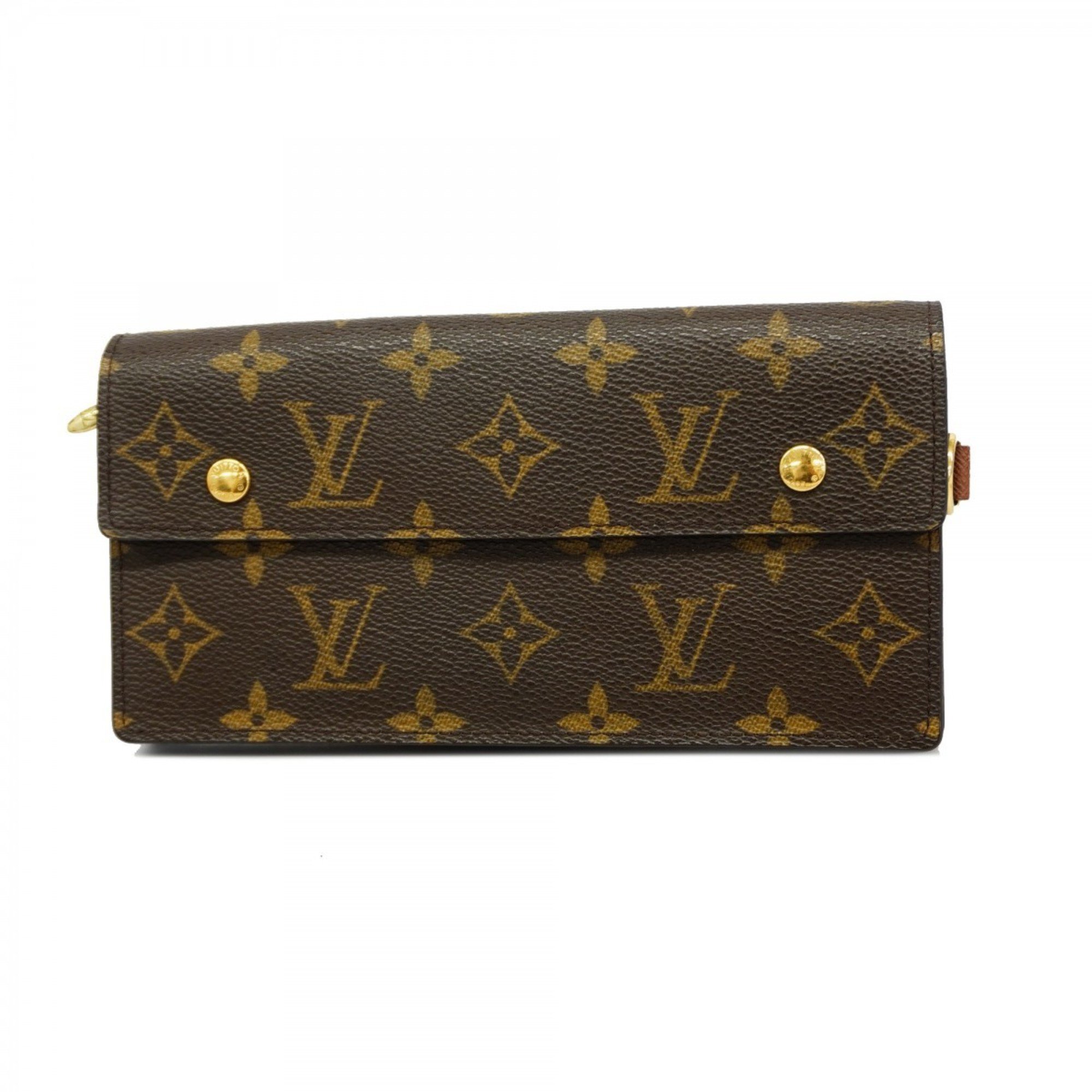 Louis Vuitton Long Wallet Monogram Portefeuille Accordion M58008 Brown Men's Women's