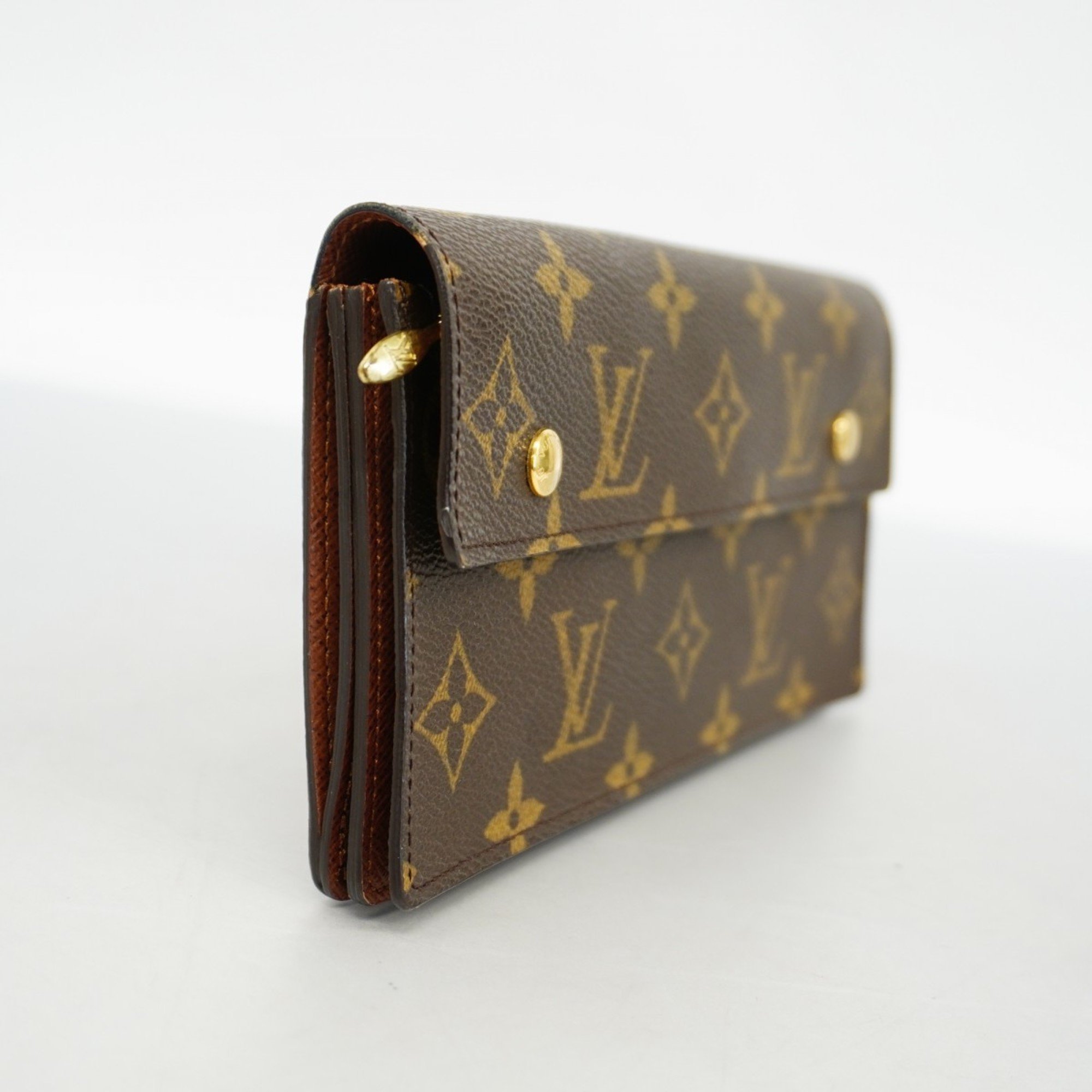 Louis Vuitton Long Wallet Monogram Portefeuille Accordion M58008 Brown Men's Women's