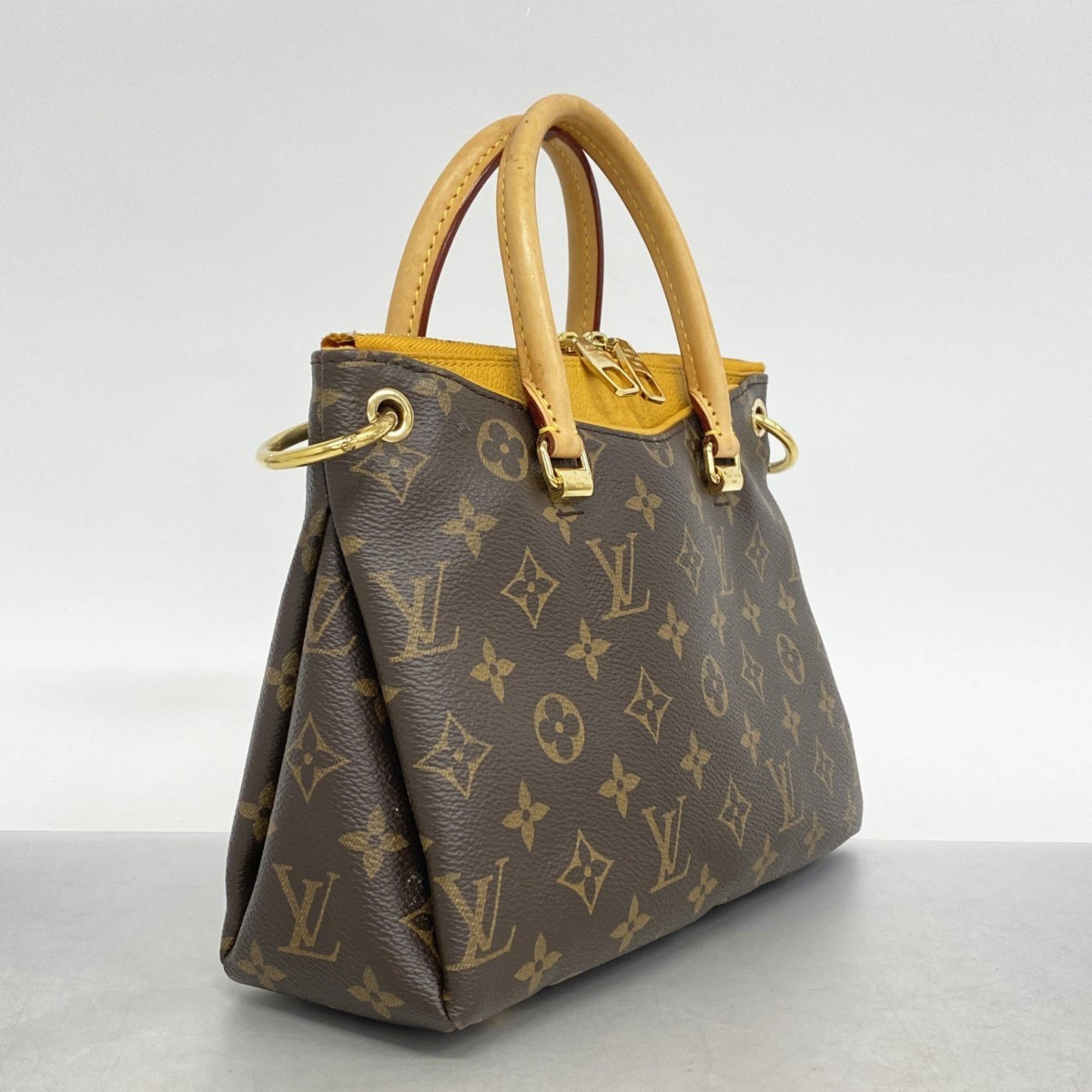 Louis Vuitton Handbag Monogram Pallas BB M41243 Brown Saffron Ladies