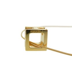 Hermes Cage de H Cube Necklace Metal Gold/White 0113HERMES