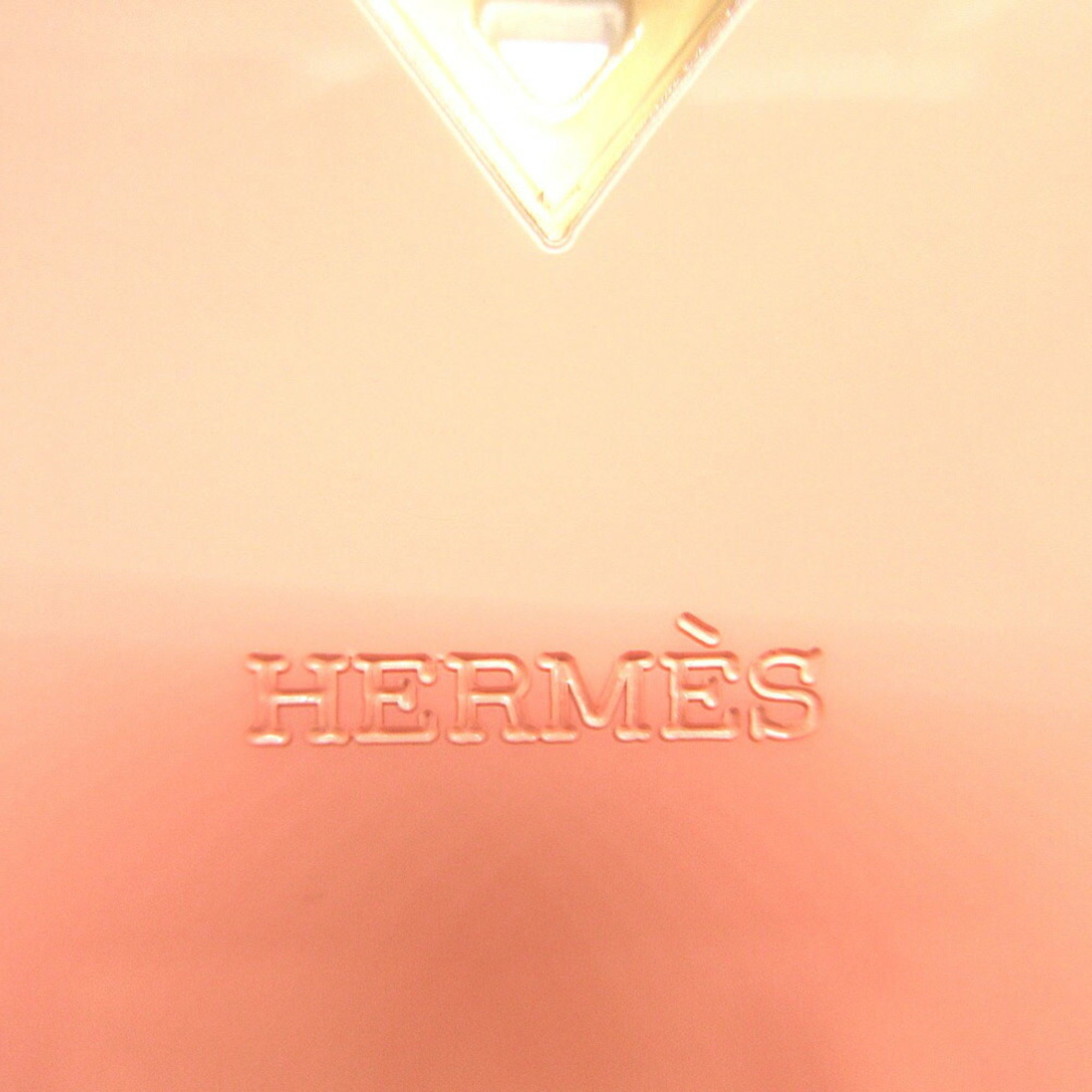 Hermes Buffalo Horn H Necklace Coral Pink 0209HERMES