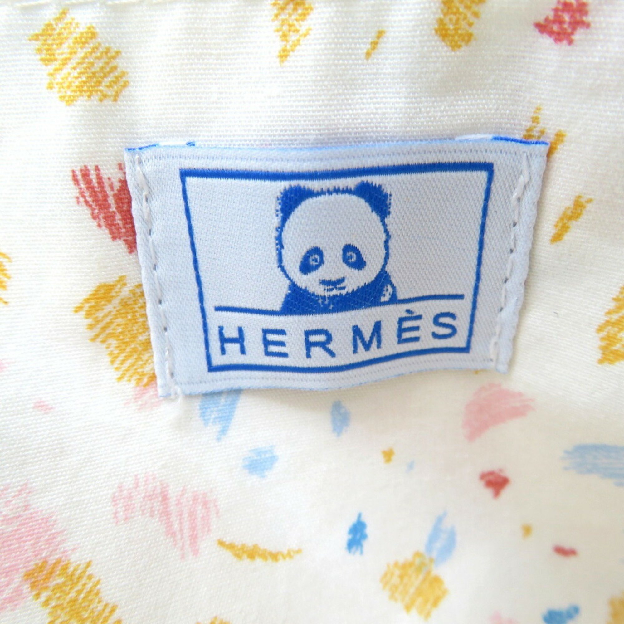 Hermes Baby Line Bolide Pouch Passpass Panda Cotton Blue 1977HERMES