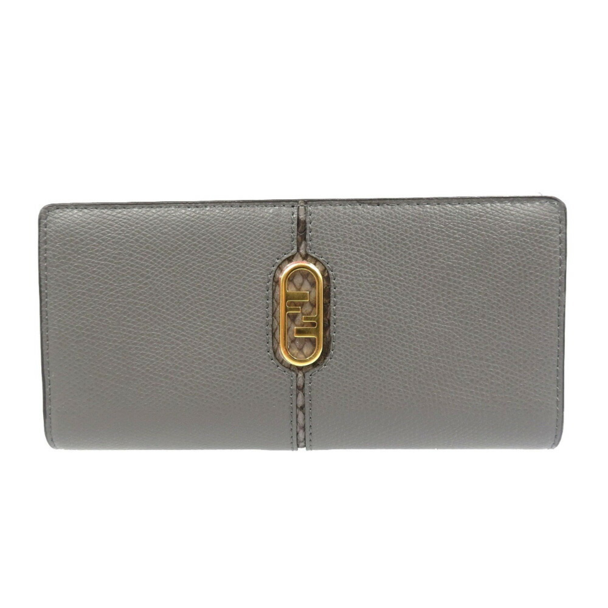 Fendi Orlock Continental Wallet 8M0470 Leather Grey Long 1981FENDI