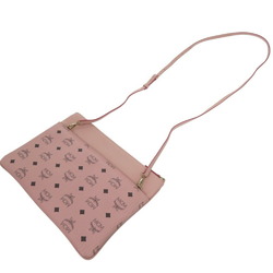 MCM Visetos Pattern 2-way Crossbody Pouch Clutch Bag Shoulder Pink MYZCAT08QH001 Leather 2268MCM