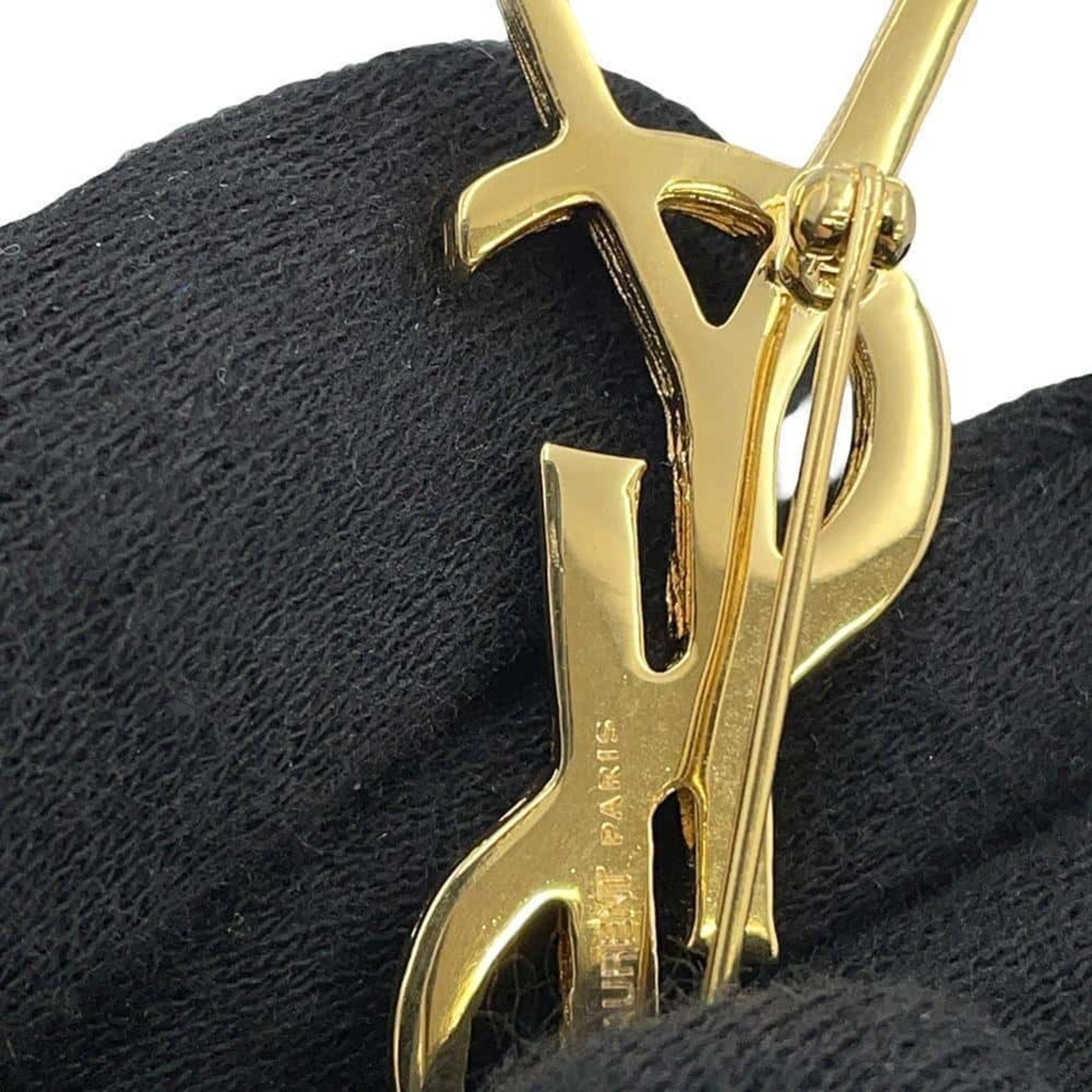 Yves Saint Laurent YSL Cassandra Metal Brooch 748486 SAINT LAURENT PARIS