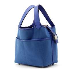 Hermes handbag Picotin Lock PM Blue Ege Royale Toile Goelan Swift U stamp