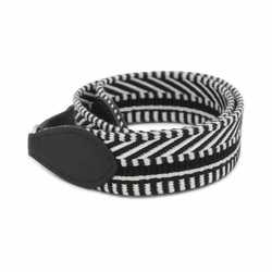 Hermes Strap To-Go Bandouliere Sangle Caval Black White Canvas Swift B Stamp