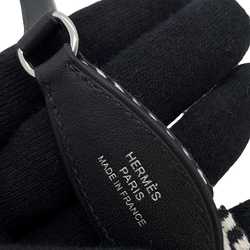 Hermes Strap To-Go Bandouliere Sangle Caval Black White Canvas Swift B Stamp