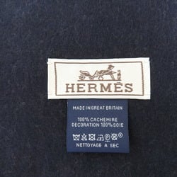 Hermes Lucky Clover Cashmere Scarf Brown/Navy 1447HERMES Unisex