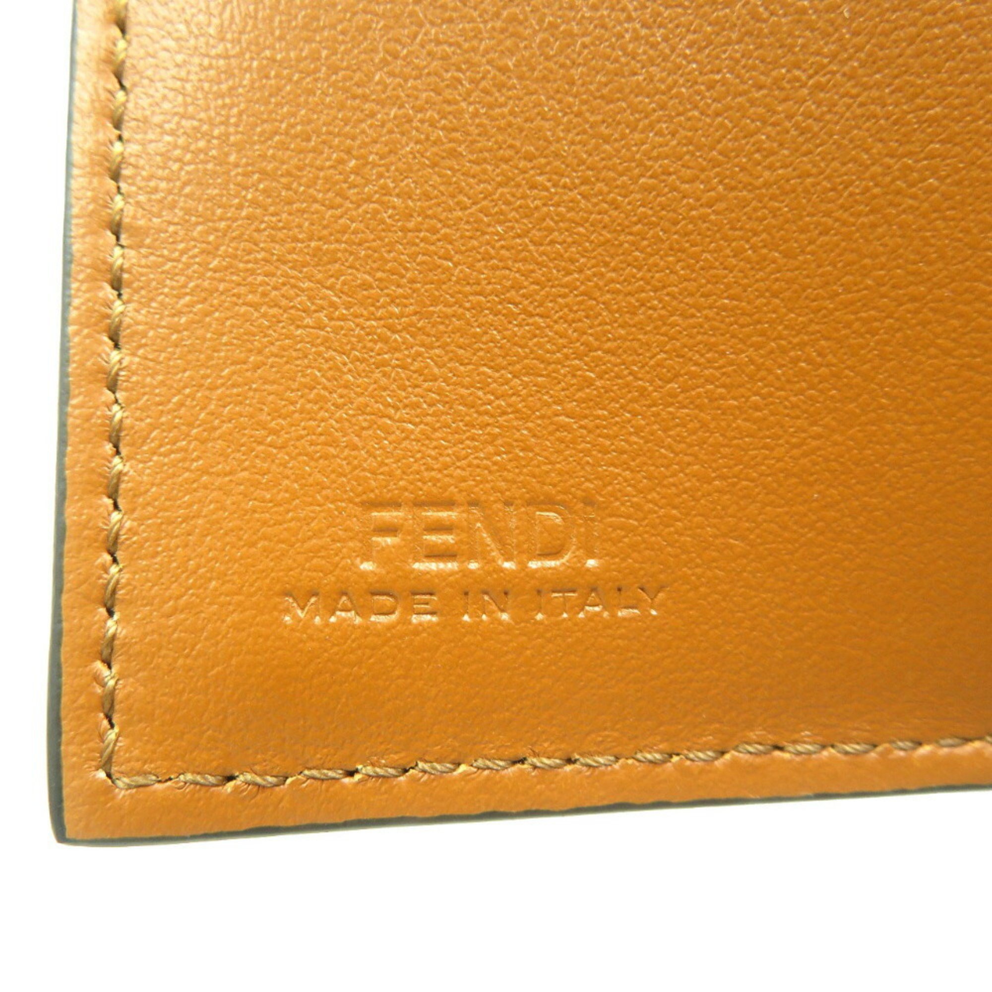 Fendi Roma Micro 8M0395 Leather Brown Tri-fold Wallet 1329FENDI