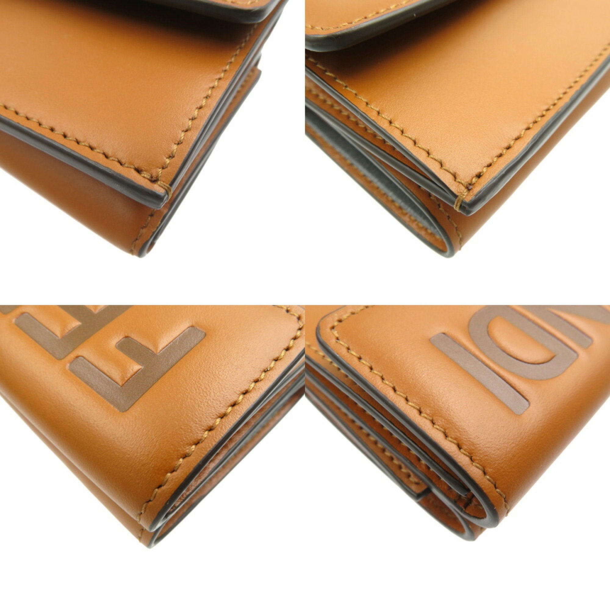 Fendi Roma Micro 8M0395 Leather Brown Tri-fold Wallet 1329FENDI